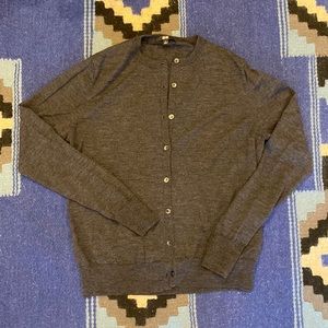 Charcoal Grey 100% Merino Wool Cardigan